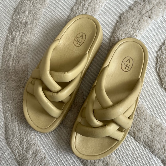 ASH Vanessa Skylight Puffy Yellow Leather Sandals 38 - Picture 3 of 9